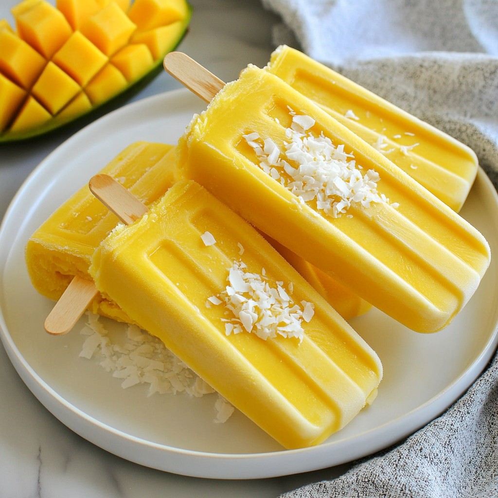 Tropical Mango Coconut Popsicles Fresh and Tasty Treat