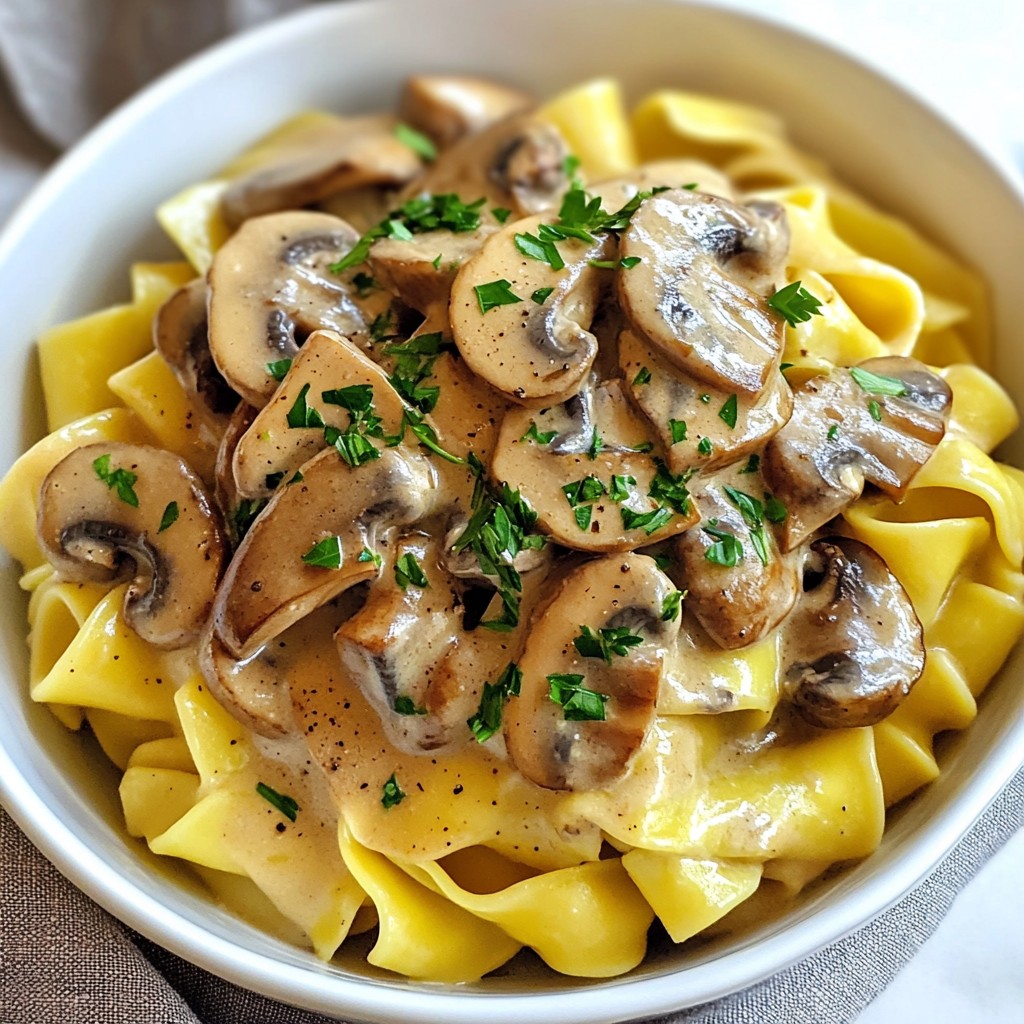Creamy Mushroom Stroganoff Rich and Savory Delight