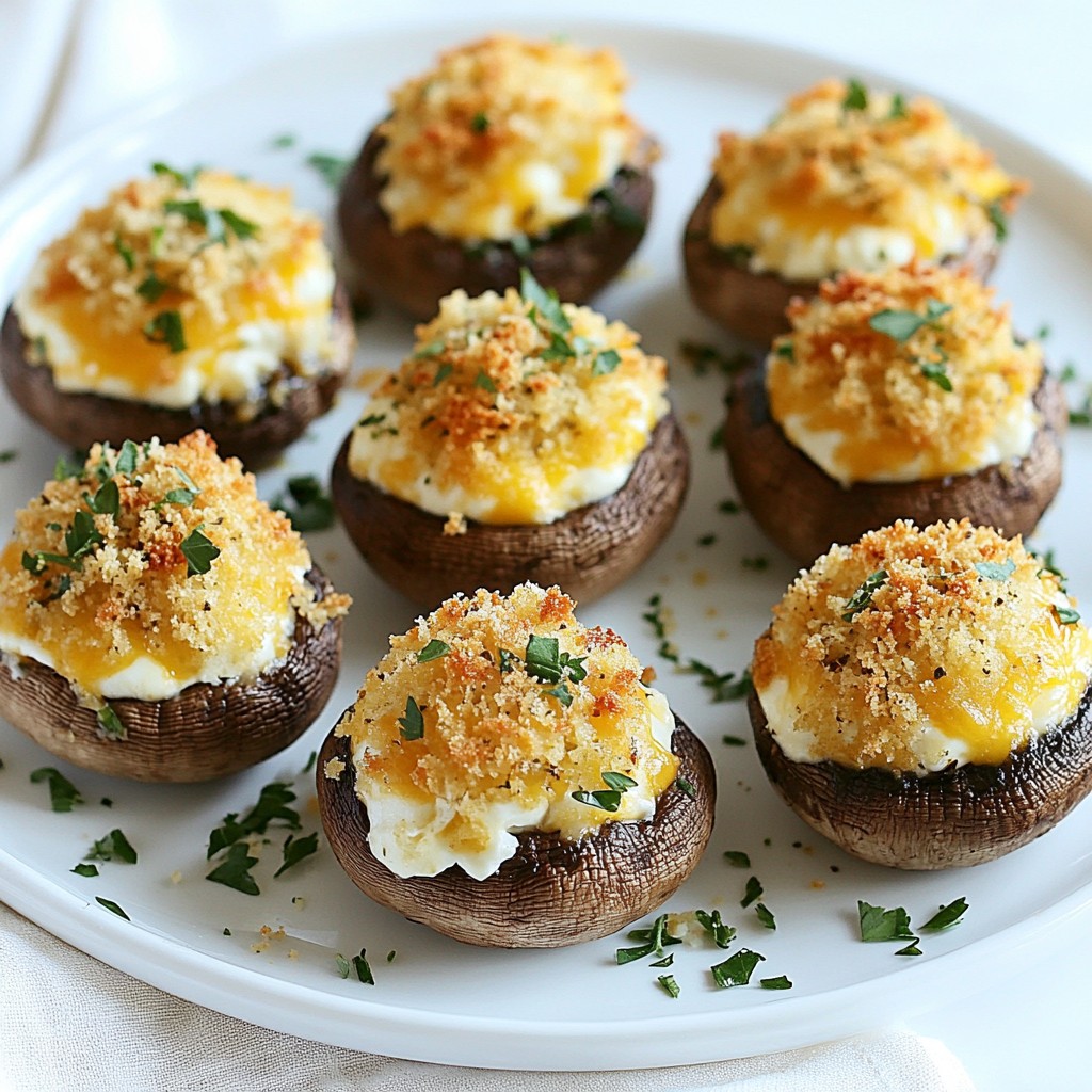 Savory holiday appetizer Stuffed Mushroom Caps Delight