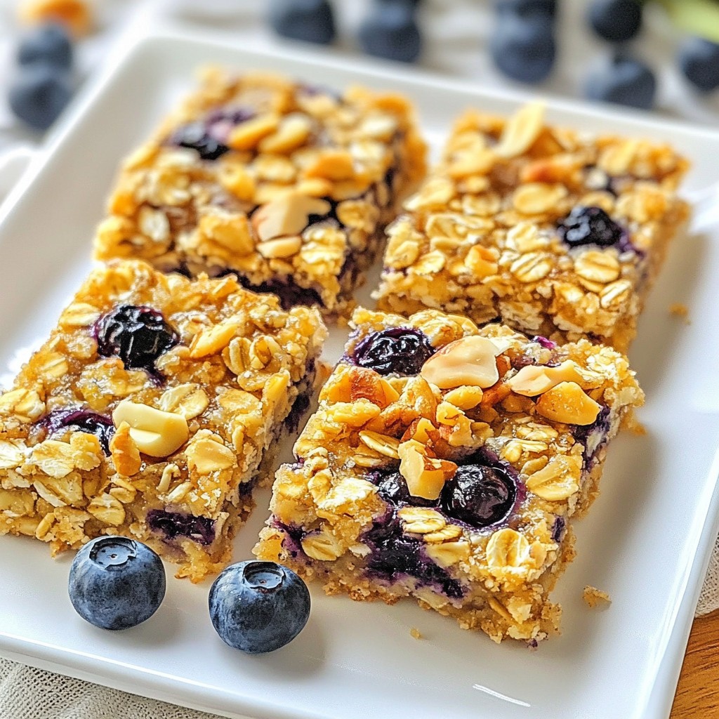 Blueberry Oatmeal Breakfast Bars Easy and Tasty Treat