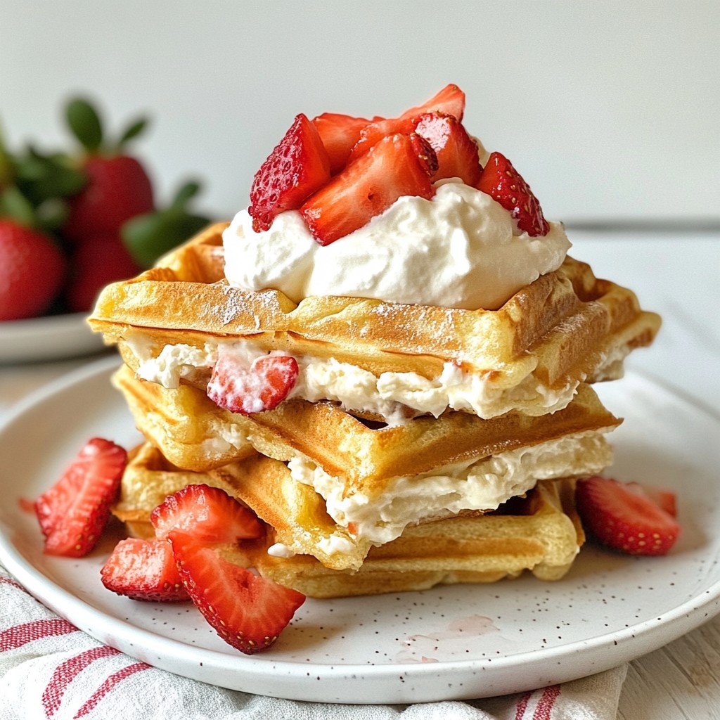 Strawberry Cheesecake Stuffed Waffles Delightful Treat