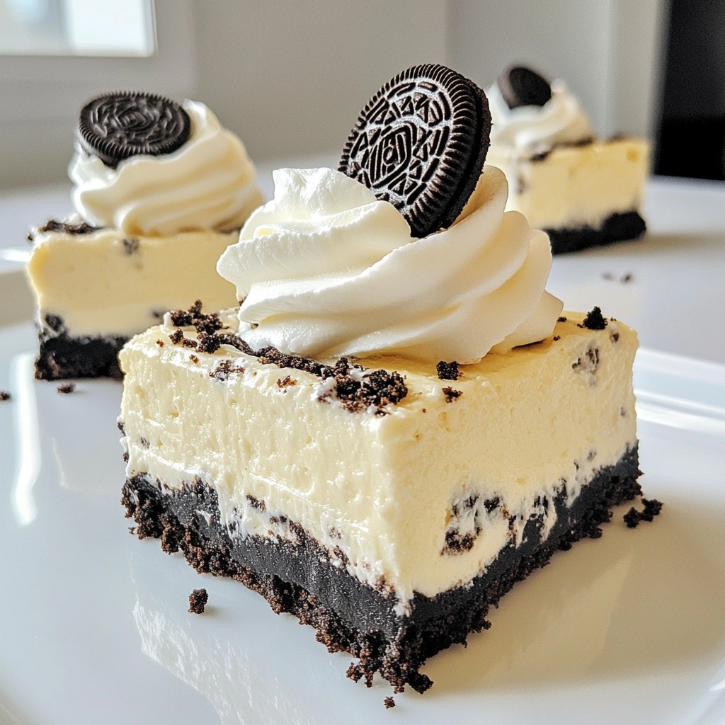 Cookies and Cream Cheesecake Bars Delightful Dessert