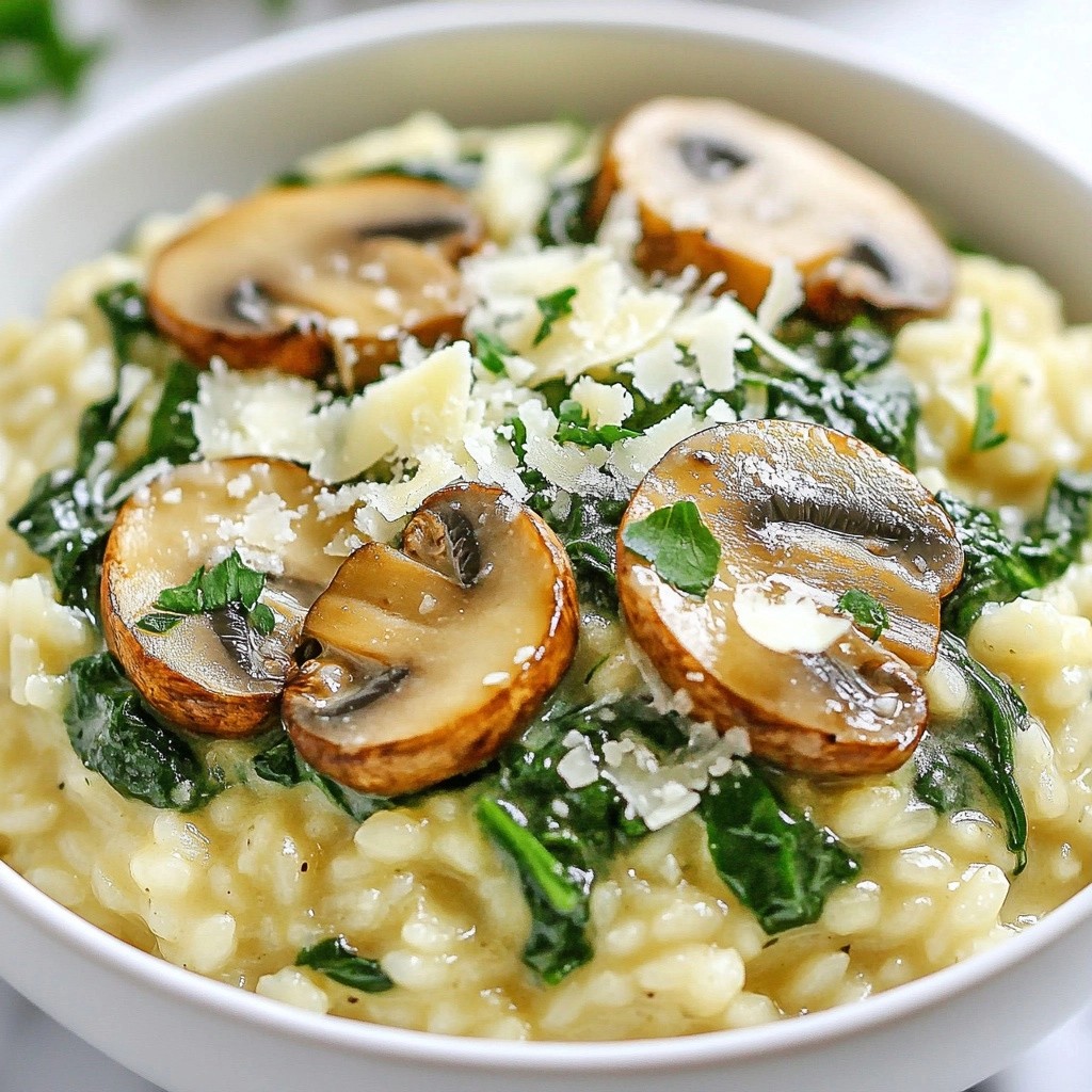 Family Dinners Creamy Spinach Mushroom Risotto Delight