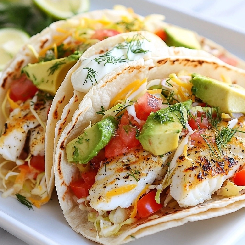 Healthy Dinners Grilled Lemon Dill Fish Tacos Delight