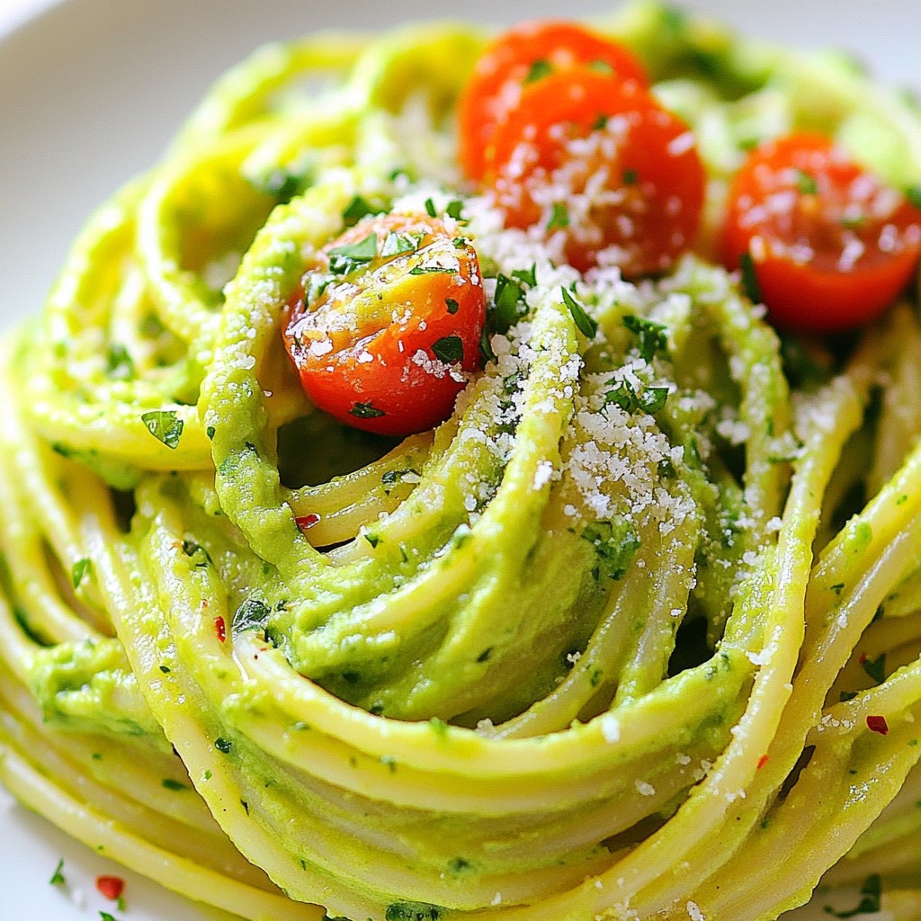 Creamy Avocado Cilantro Pasta Fresh and Flavorful Meal