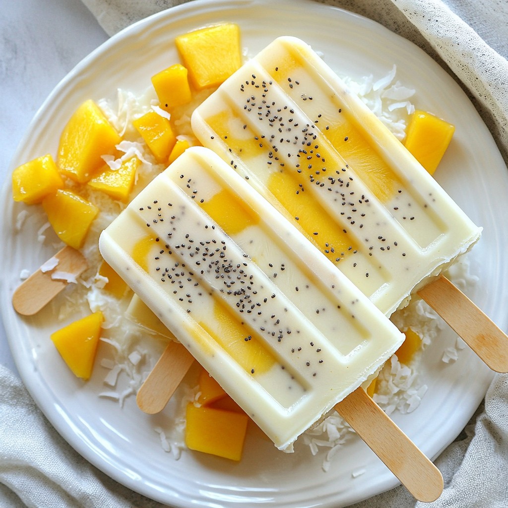 Coconut Mango Chia Popsicles Refreshing Summer Treat
