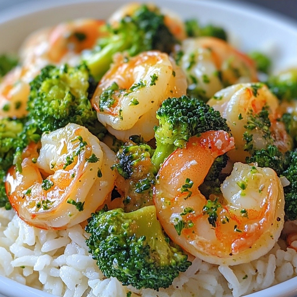 Quick Dinners Garlic Butter Shrimp and Broccoli Meal