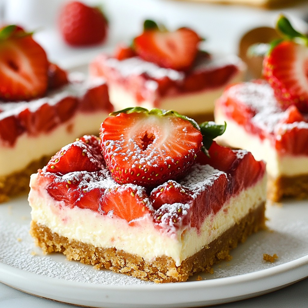 Strawberry Vanilla Cheesecake Bars Delightful Recipe