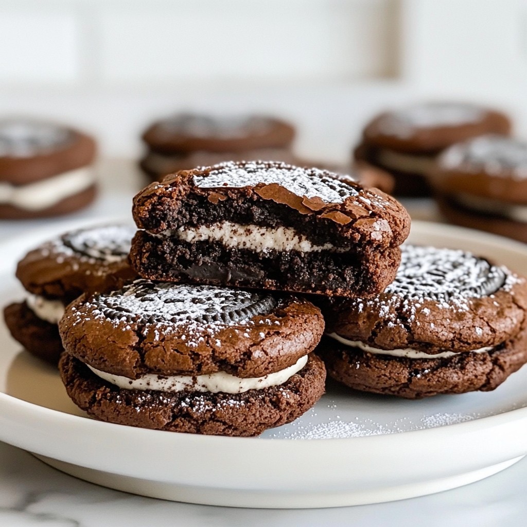 Oreo Stuffed Brownie Cookies Delicious Homemade Treat