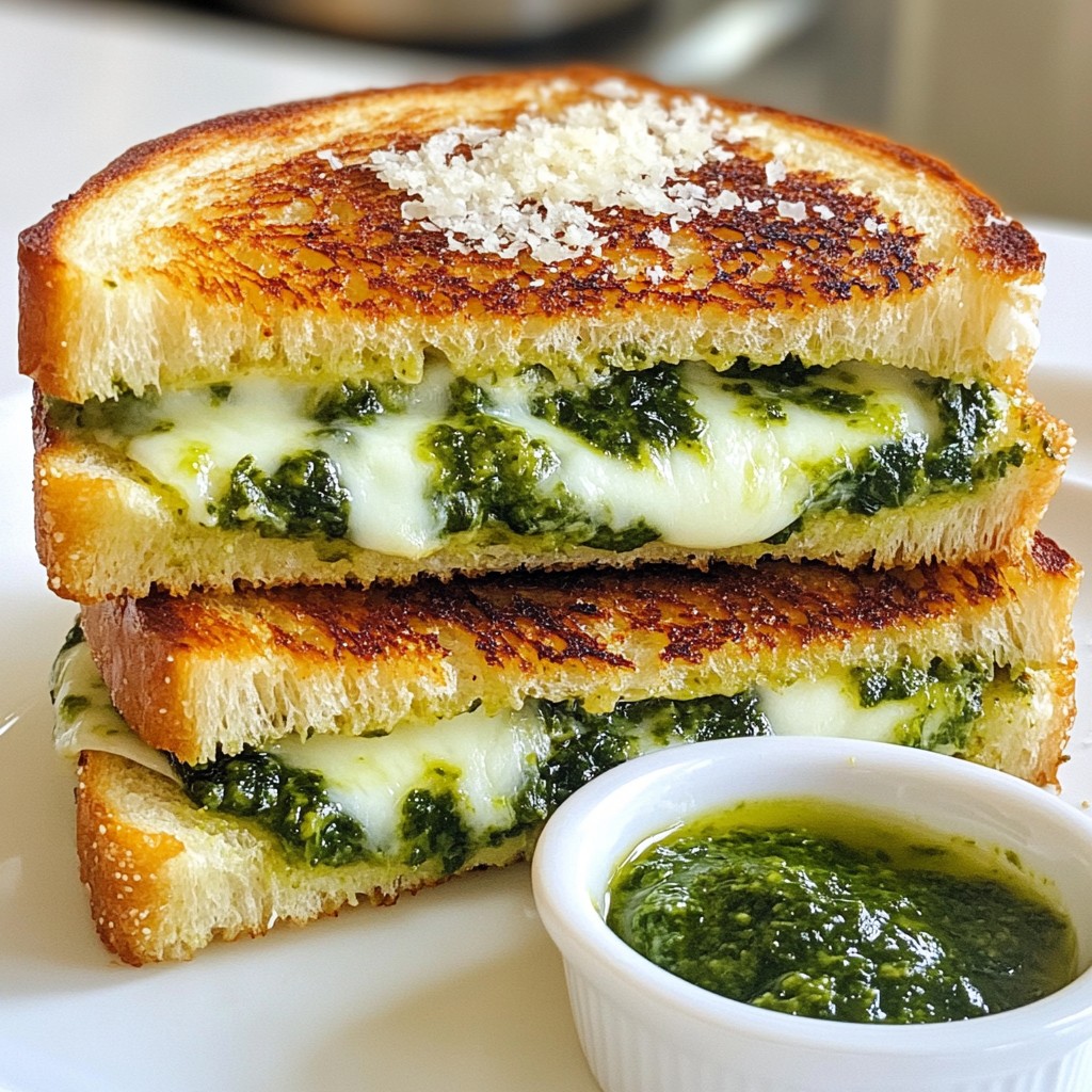 Spinach Pesto Grilled Cheese Easy and Tasty Recipe
