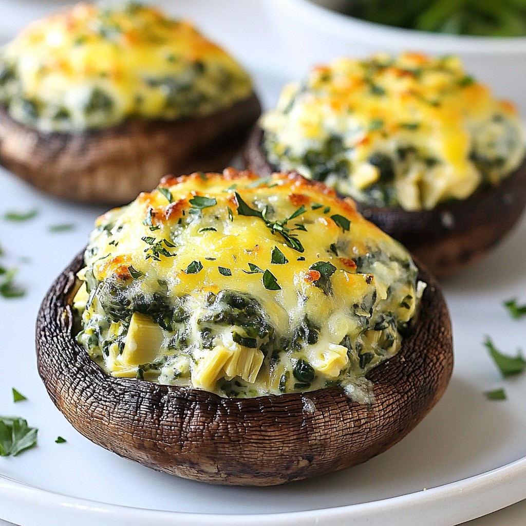 Spinach Artichoke Stuffed Mushrooms Flavorful Delight