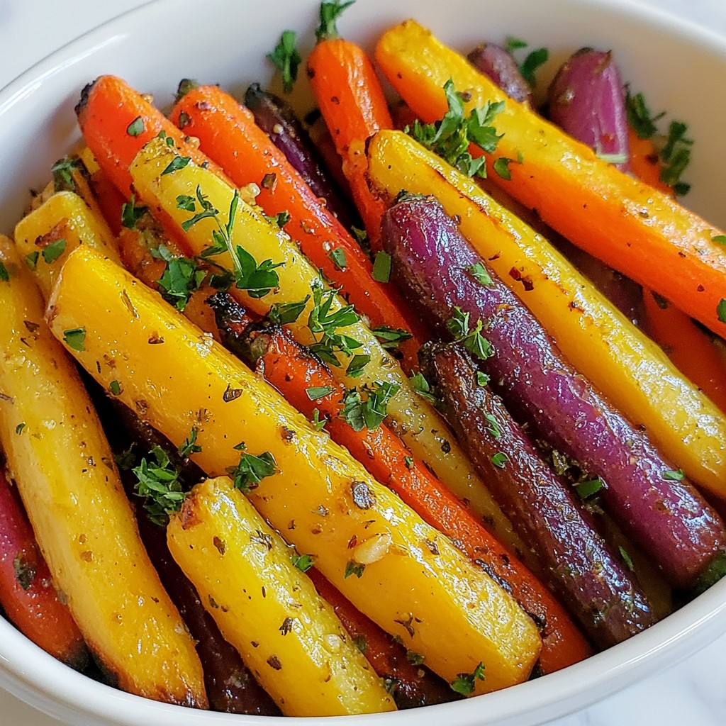 Garlic Herb Roasted Rainbow Carrots Tasty Side Dish