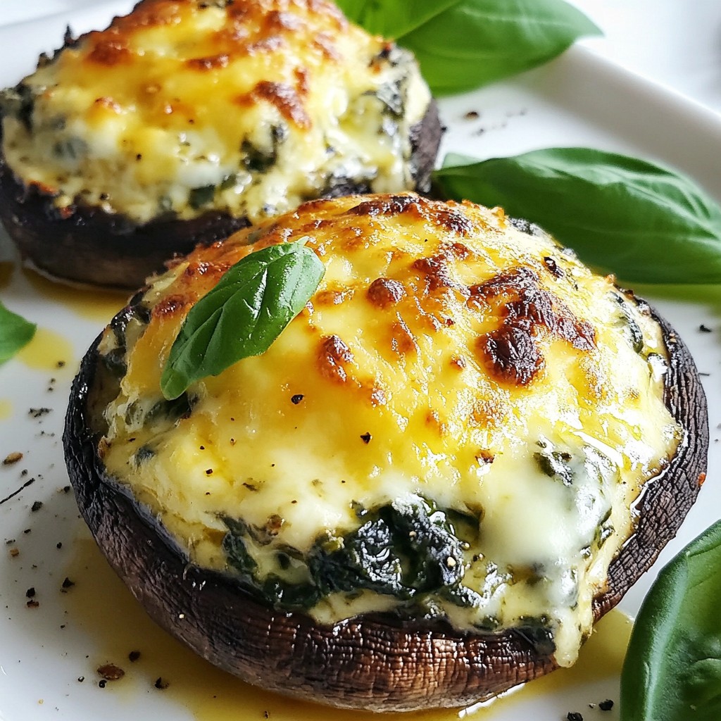 Savory Spinach Ricotta Stuffed Portobellos Dish
