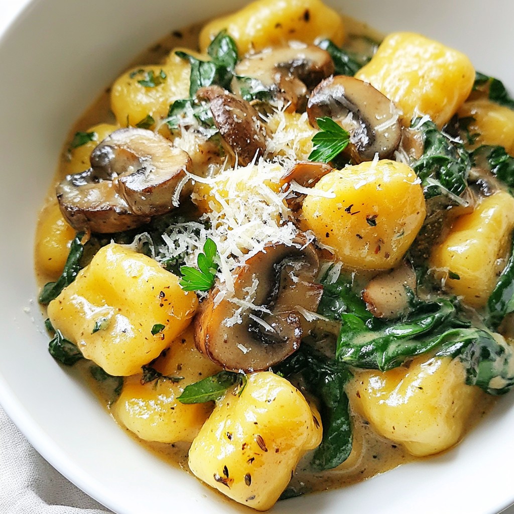 Creamy Mushroom Spinach Gnocchi Flavorful Delight