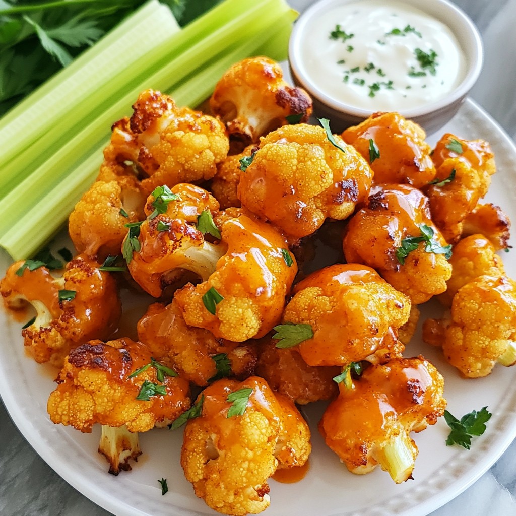 Spicy Appetizer Buffalo Cauliflower Bites Delight