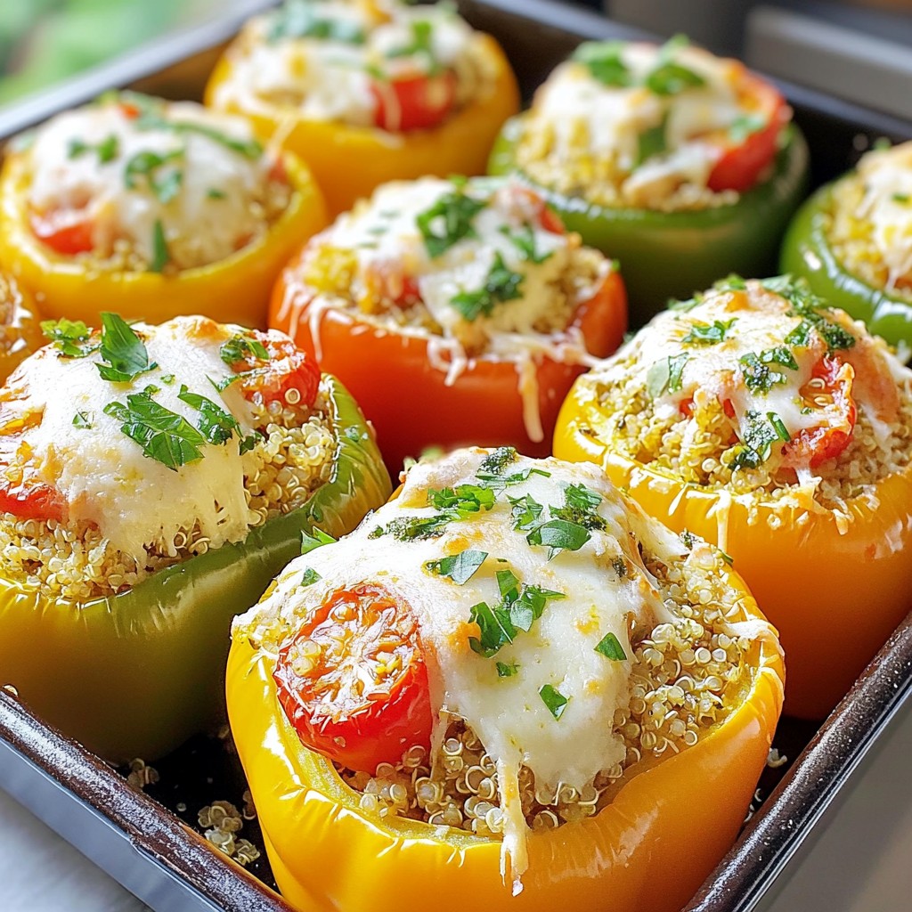 Creamy Pesto Chicken Stuffed Peppers Delight