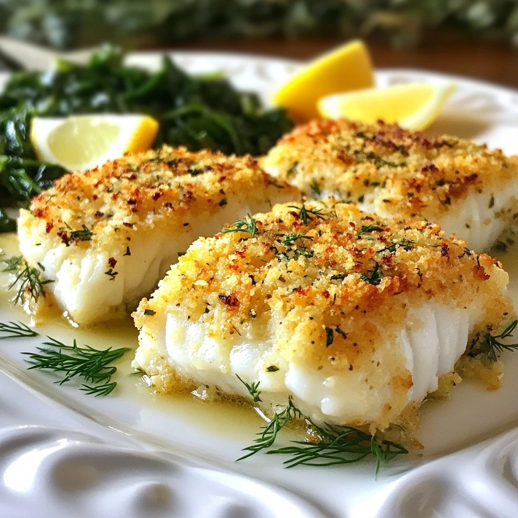 Gourmet Dinners Lemon Herb Crusted Cod Fillets Recipe