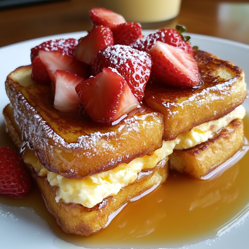 Strawberry Cheesecake Stuffed French Toast Delight
