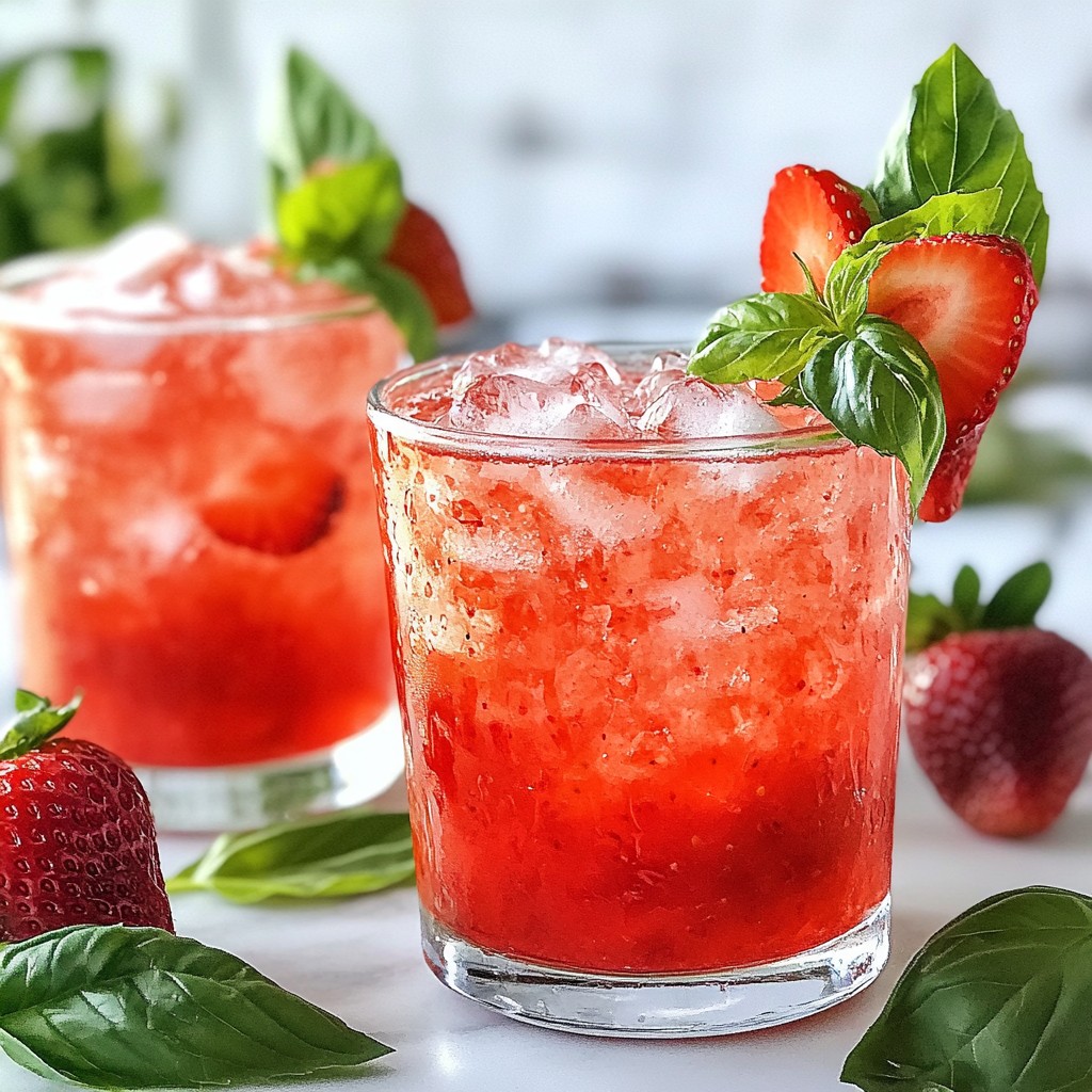 Strawberry Basil Sparkler Refreshing Summer Drink