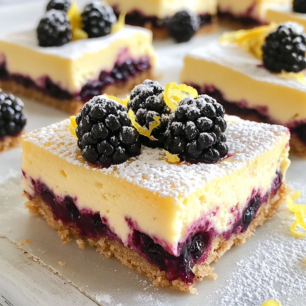 Blackberry Lemon Cheesecake Bars Simply Delightful Treat