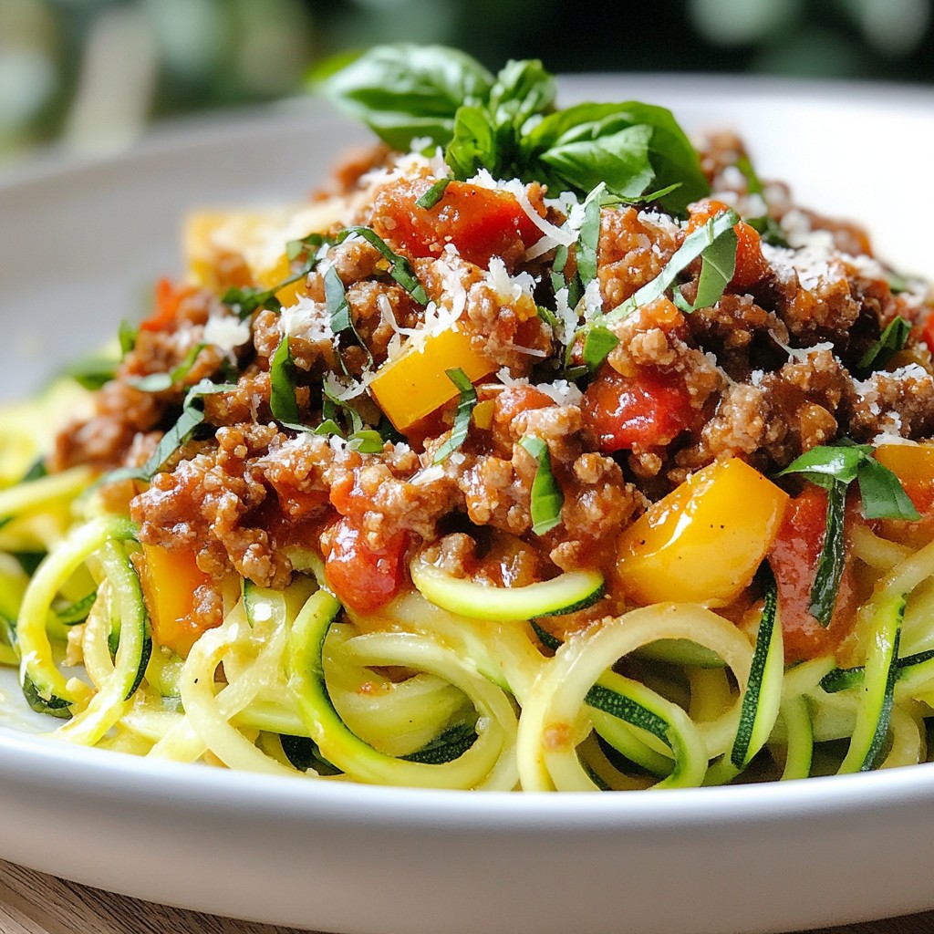 Healthy Dinners Zucchini Noodles with Turkey Bolognese