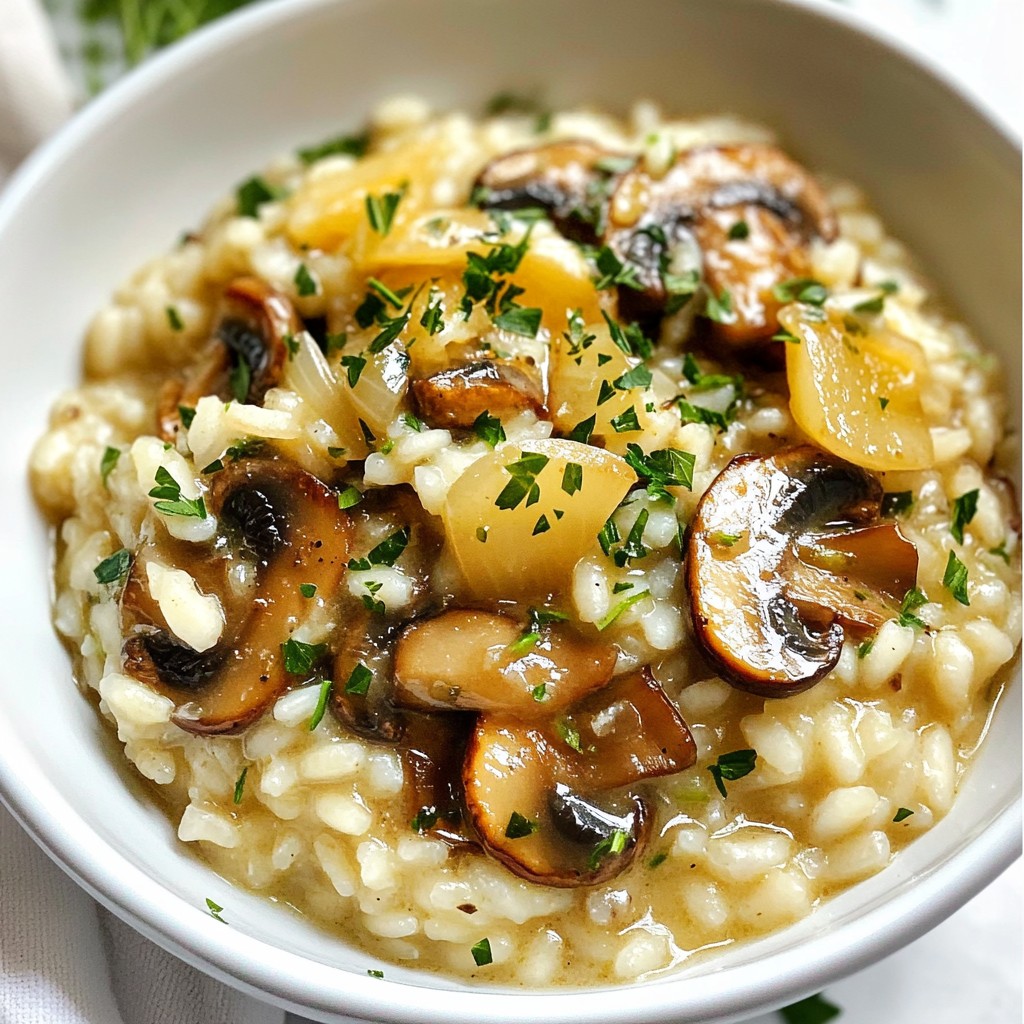 Garlic Butter Mushroom Risotto Creamy and Flavorful Dish