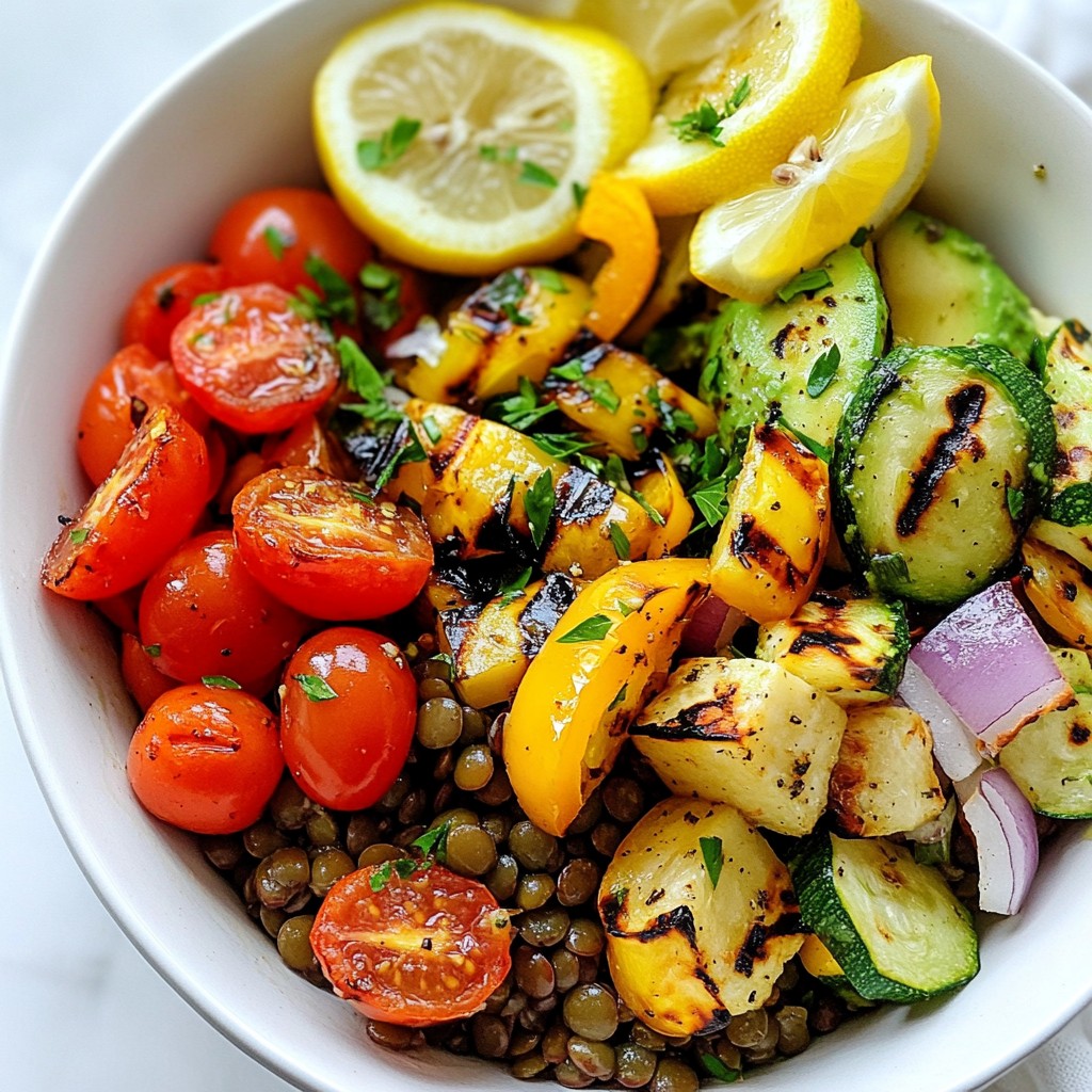 Healthy Dinners Grilled Veggie and Lentil Bowl Delight
