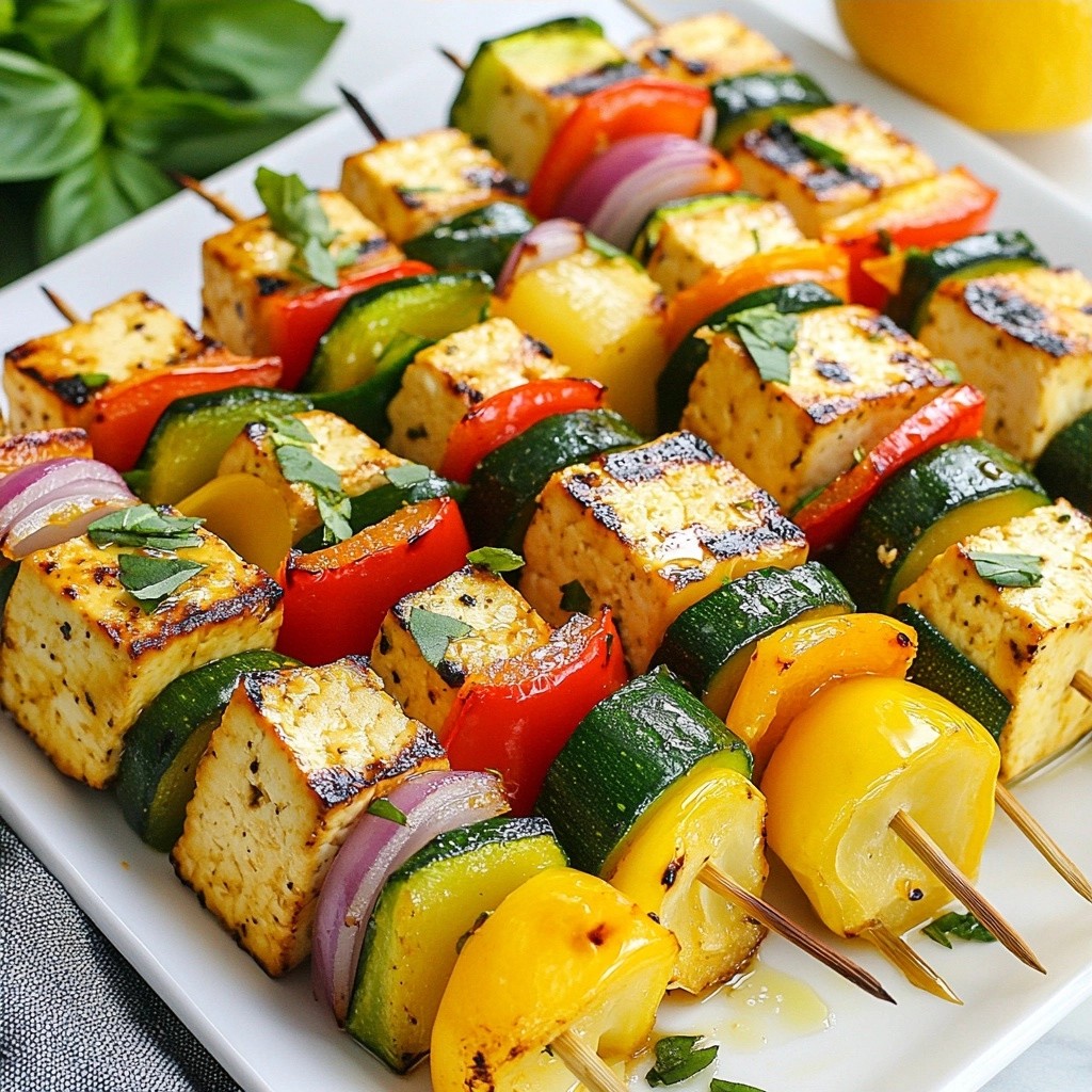 Healthy Dinners Grilled Lemon Basil Tofu Skewers Delight