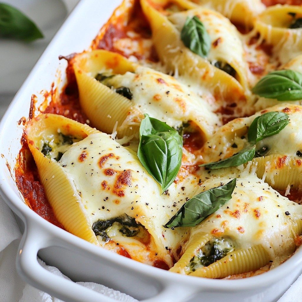 Cheesy Spinach Stuffed Shells Flavorful Dinner Delight