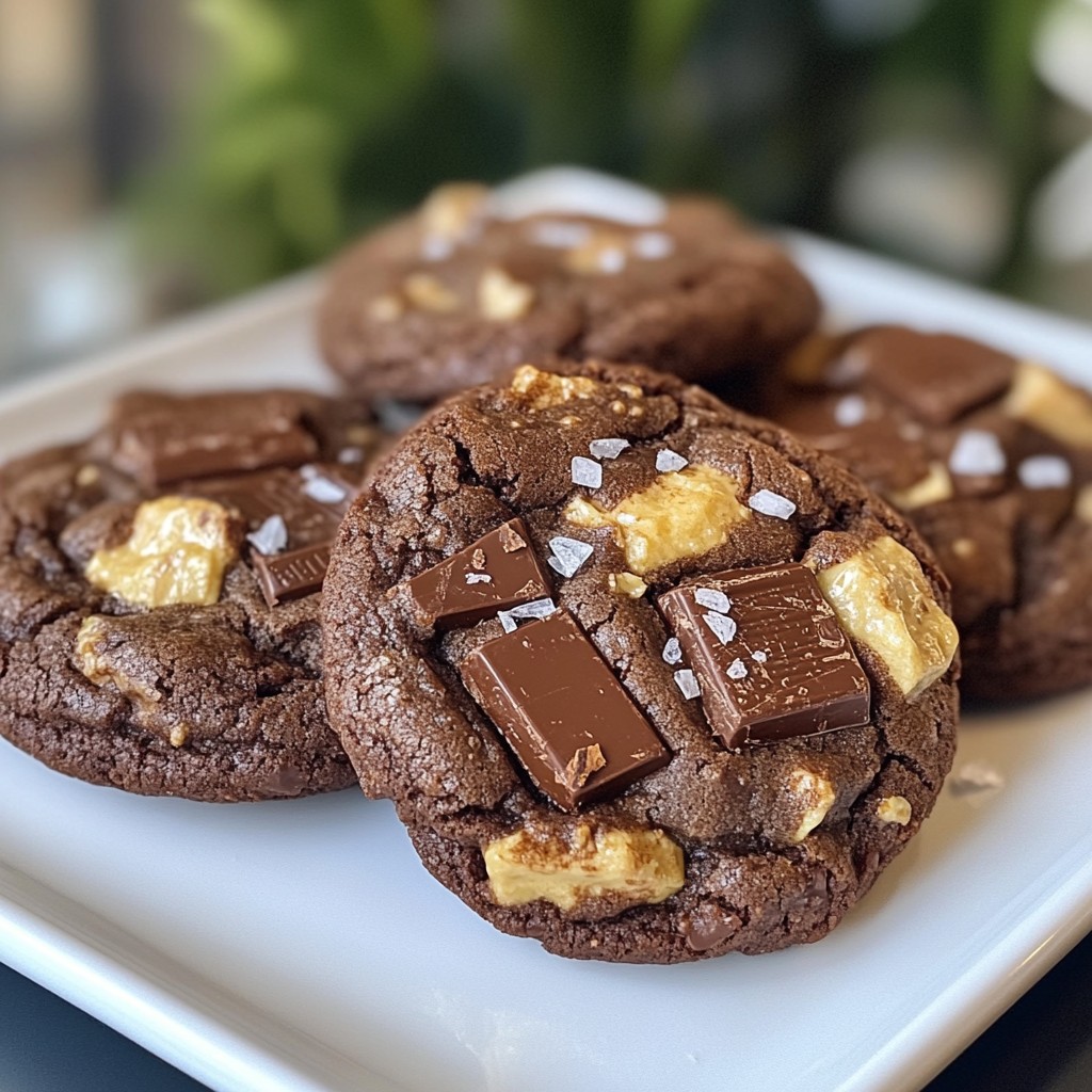 Snickers Stuffed Chocolate Cookies Delightful and Easy
