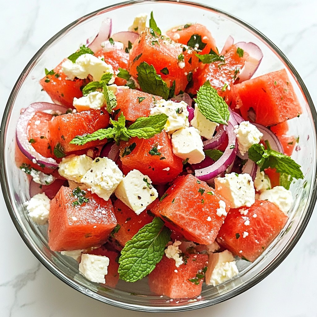 Refreshing Watermelon Feta Mint Salad Delight Recipe