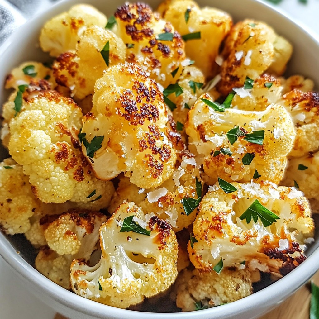 Garlic Parmesan Air Fryer Cauliflower Easy Recipe