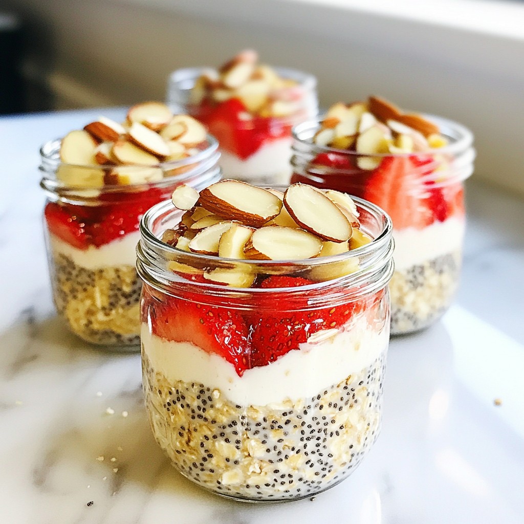 Strawberry Almond Overnight Oats Healthy Breakfast Delight