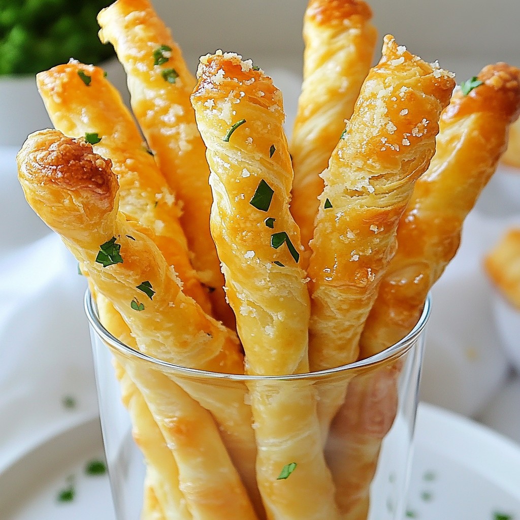 Garlic Parmesan Puff Pastry Breadsticks Delight