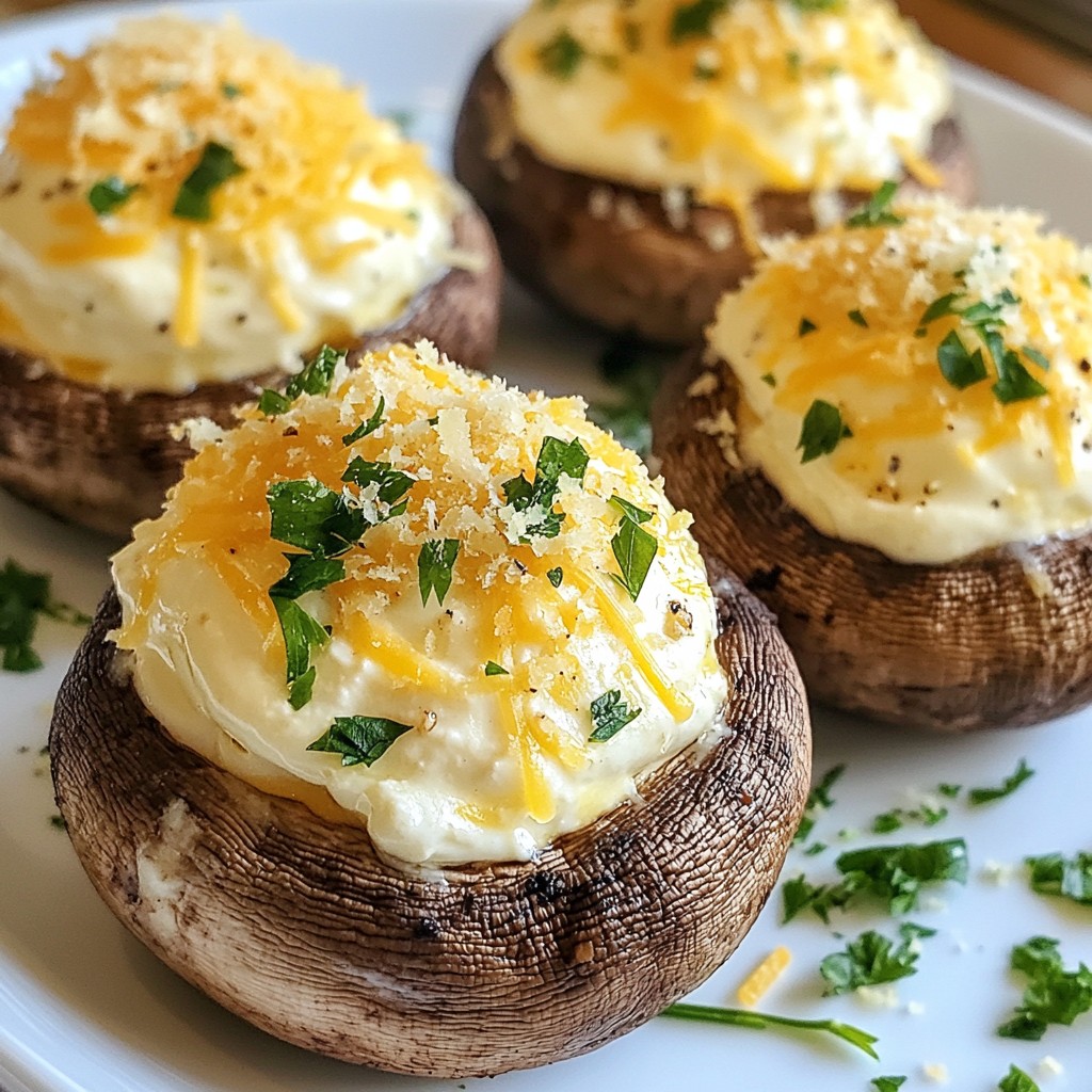 Garlic Cream Cheese Stuffed Mushrooms Flavorful Snack