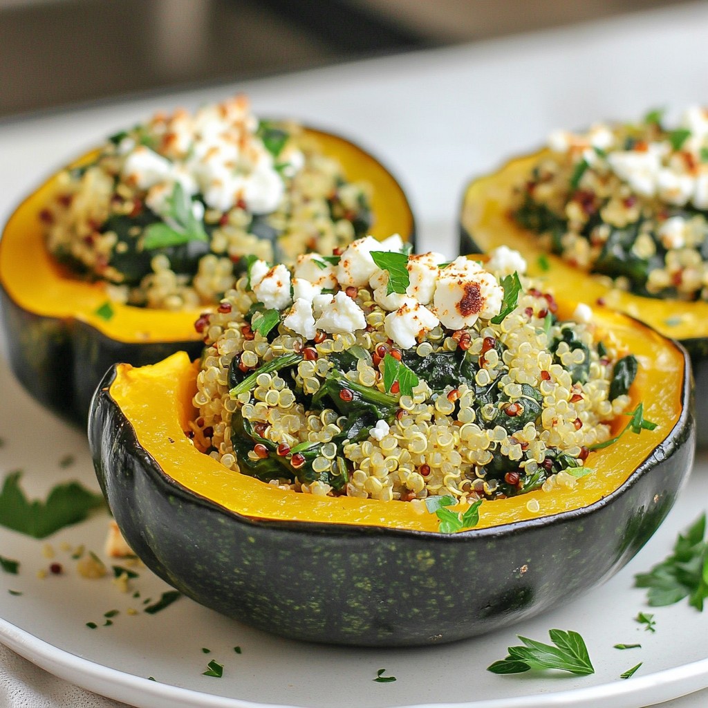 Healthy Dinners Quinoa and Spinach Stuffed Squash