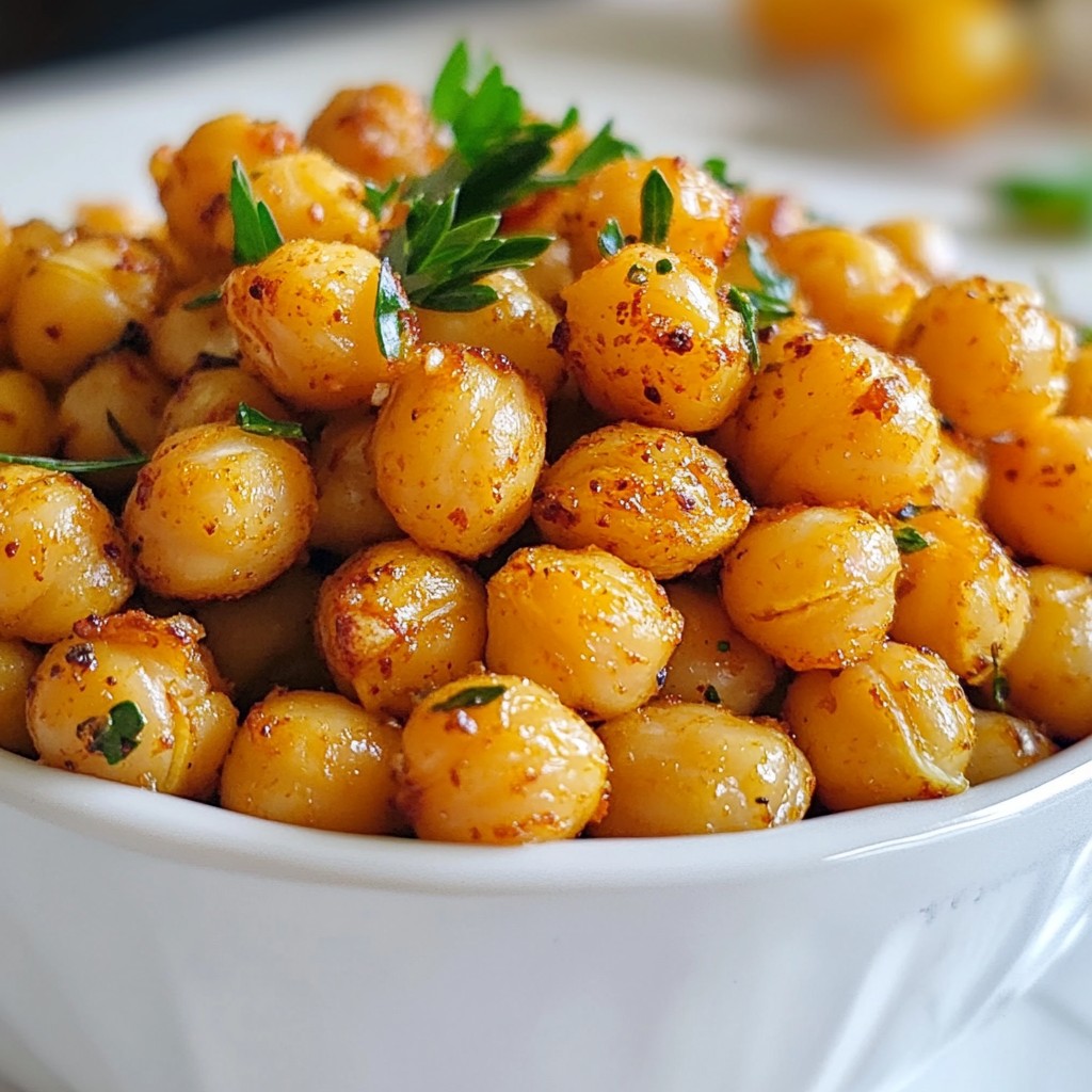 Garlic Herb Roasted Chickpeas Crispy and Tasty Snack